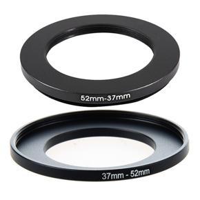 BRADOO- 52mm-37mm 52mm to 37mm Black Step Down Ring Adapter for Camera & Camera Lens Filter Step Up Ring 37mm to 52mm Adapter Black