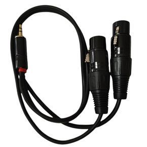 BRADOO 3.5mm Stereo Jack Male to Dual XLR Female OFC Aux Audio Cable Foil+Braided Shielded