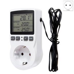 XHHDQES 2X 15A Multifunctional Thermostat Digital Temperature Controller Socket with Timer Switch Sensor Probe(EU Plug)