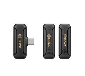 Boya BY-WM3T2-U2 Mini 2.4GHz Wireless Microphone - Ultracompact and Portable - Omnidirectional - 10-Hour Run Time - iOS Compatible - Black