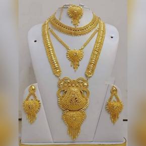 Beautiful Gold-plated multicolor neckless set for women