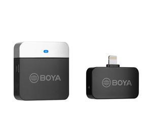 Boya BY-M1LV-D 2.4GHz Wireless Microphone - Compact & Lightweight - 100m Working Distance - 3-Level Gain Control - 6 hours Battery Life for TX - IOS Compatible - Black