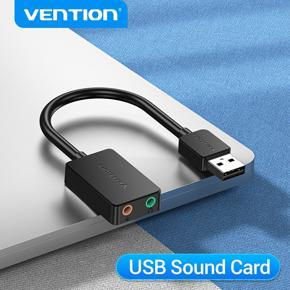 Ventilated Sound Card USB To 3.5mm Audio Interface Adapter External Standalone Sound Card for PC Laptop PS4 Headphone Microphone