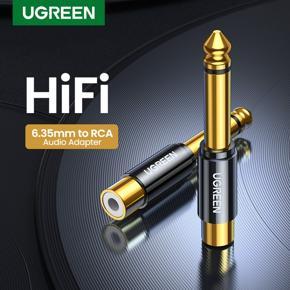 UGREEN RCA to 6.5mm 6.35mm 1/4 Adapter Gold Plated Pure Copper 6.5mm Male to RCA Female to Jack TS Mono Adapter Audio Connector