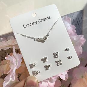 Heart-shaped necklace With earrings clamping bone chain combination jewelry