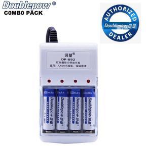 4 slots Doublepow DP-B02 4 slots Standard Charger with 4 piece AA 1.2V 1200mAh rechargeable batteries combo pack