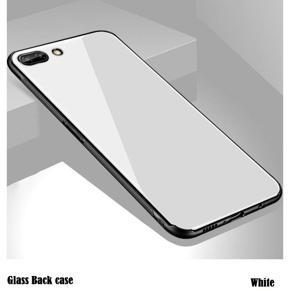 OPPO A1K Luxury Shockproof TPU Bumper Back Glass Back Cover Glass Case