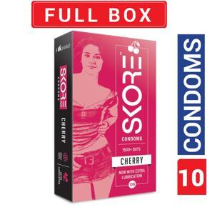 Skore_Cherry Flavored 1500 Dots Condoms With Extra Lubrication - 10pcs Single Pack