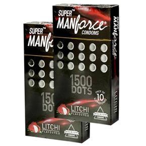 Manforce Litchi Flavoured 1500 Dots Pleasure condoms-10pcs