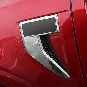 For Ford F150 2020 2021 Chrome Side Air Outlet Fender Grille Vent Trim Cover Auto Exterior Accessories
