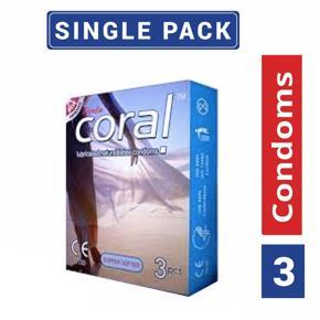 Coral-Super Dotted Lubricated Condom - 3 Pieces