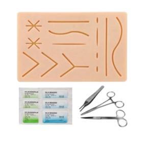 Suture Training Kit,Skin Operate Suture Practice Model Training Pad Needle Scissors Tool Kit Teaching Equipment