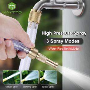 Maytto Water Nozzle Garden Spray G-un 4 Mode High Pressure Brass