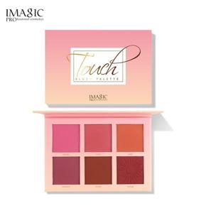 IMAGIC Touch Blush Palette Makeup 6 Colors Professional Cheek Blush Pearl Orange Pigment High Quality Beauty Cosmetic Makeup Blushes