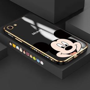 Hontinga for OPPO A83 Back Cover Luxury 6D Plating Cartoon Cute Mouse Side Pattern Case Soft Silicone Square Phone Cases