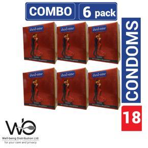 Duxl-One - Slim Fit_Dotted Condom with Rose Flavor - Combo Pack - 6 Pack - 3x6=18pcs Condom