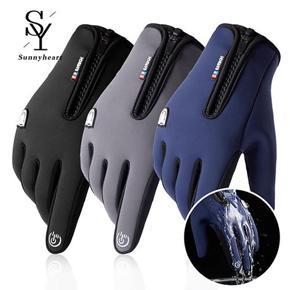 Sunnyheart Winter Windproof Waterproof Touch Screen Zip Warm Cycling Skiing Gloves For Men Women