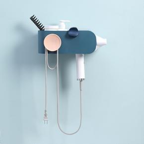 Punch-Free Hair Dryer Rack Wall-Mounted Hair Drier Plastic Storage Holder Bathroom Hanger Shelf For Home Hotel Dormitory