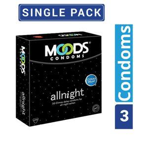 Moods - All Night Condom - Single Pack- 3x1=3pcs