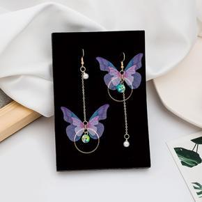 Korean super fairy asymmetric butterfly earrings