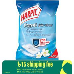 Harpic Toilet Cleaner Powder 400gm with Malodour Removing Technology for Ceramic, Cement & Plastic Toilets