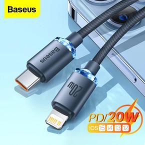 Baseus Crystal Shine Series 20W Fast Charging Type C to Lightning Data Cable 1.2m - Cable Protector