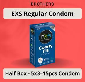 EXS Condom - Comfy Fit Regular Condom - Half Box - 3x5=15pcs (Made in UK)