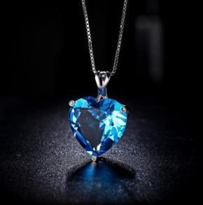 BLUE STERLING SILVER CHAIN NECKLACE