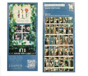 KPOP BTS POSTCARD 204 Pcs/Set BTS LOMO Cards  MAP OF THE SOUL 7 Photocards (30 Xlomo card + 30 X postcard + 144 X sticker)