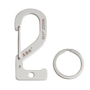 Carabiner Keychain Stainless Steel Pocket Tool For Backpacking Camping Hiking Fishing