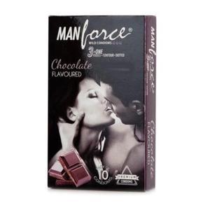 Manforce Chocolate Flavoured 3 in 1 Condom - 10Pcs Pack