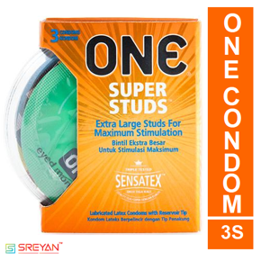 One Super STUDS Maximum Stimulation Condoms - 3pcs Jar