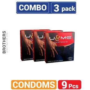 U&Me - Anatomic Condom - Combo Pack - 3 Packs -3x3=9pcs