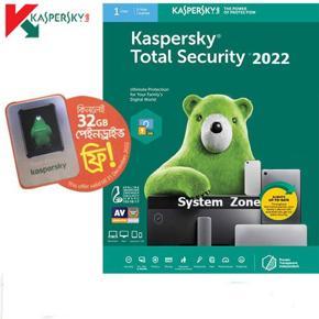 Kaspersky Total Security (1 User 1 Year License), Kaspersky (FREE PENDRIVE 32GB)