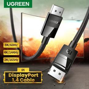 Ugreen Displayport for Mi Box 8K/60Hz DisplayPort 1.4 Cable Hig-speed 32.4Gbps for Computer TV BOX PUBG Gaming HD PC Displayport Cable