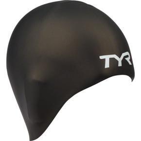 TYR Long Hair Wrinkle Free Silicone Adult Fit Cap In Black
