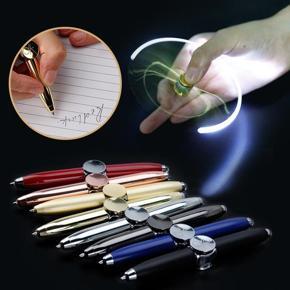 LED Spinning Pen Ball Gyro Pen Fidget Spinner Hand Top Glow In Dark Light EDC Stress Relief Toys