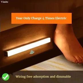Vimite 50CM Wireless Body Motion Sensor Light Portable LED Night Light Bar Indoor USB Rechargeable Magnetic Kitchen Closet Cabinet Light Dimming Reading Bedroom Lamp for Room Wardrobe Bathroom Stairs 