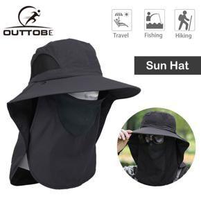 Outtobe Sun Hats Sunscreen Fishing Hat Cap Summer Sun Hats UV Protection Face Flap 360°Mask Headband Neck Cover Outdoor Sports Fishing Hiking Men Women Sunscreen Hat with Removable Neck Face Flap Cove