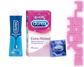 Pleasure Pack (Durex Classic Gel 100ml, Extra Ribbed - 10 Pieces)