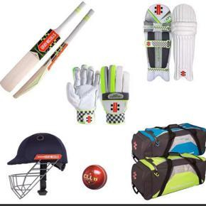 Pack of 10 - Professional Cricket Kit For Adults Gray Nicolls (Hard Ball Cricket Bat + Hard Ball + Gloves + Cricket Kit Bag + Helmet + Under Guard + Leg Pads + Elbow Pads + Thigh Pads)