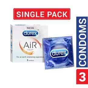 Durex - Air Ultra Thin Condom For an Earth Shattering Experience - Single Pack - 3x1=3pcs (Made In India)