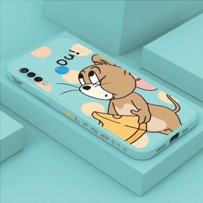 Hontinga for Huawei P30 Lite Case Side Design Cute Cartoon Mouse Back Cover Soft Square Edge Pattern Liquid Silicone Trend Phone Cases