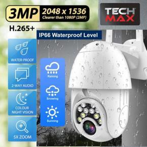 V380 Q10 3MP 1536P PTZ WIFI IP Camera Waterproof Outdoor Color Night Vision Two-Way