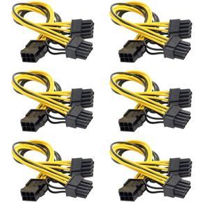 6-Pin to Dual 8 (6 + 2)-Pin PCIe Adapter Power Cord,GPU VGA Y-Splitter Extension Cable for Graphics Video Card