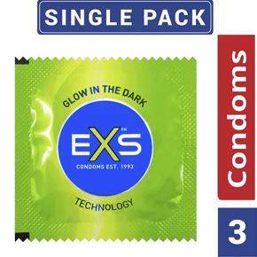 EXS EXS - Glow In The Dark Condom - Single Pack - 3x1= 3pcs (Made in Englend)