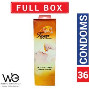 Tiger - Ultra Thin Orange Flavour Condom - Full Box - 3x12=36pcs (টাইগার অরেঞ্জ কনডম)