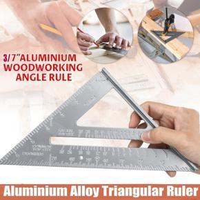 DASI 3/7 Inch Metric Triangular Protractor, Aluminum Alloy Speed, Square Measurement Ruler For Carpenter Design Tool