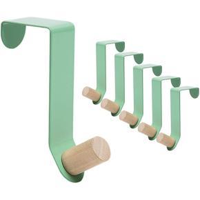Over Door Hooks 6-Pack Door Towel Hangers Metal Hooks(Green)