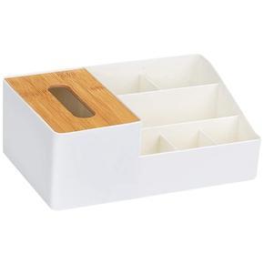 FS-Office Desktop Stationery Storage Tissue Box Household PP Material Desktop Tissue Cosmetics Storage Box